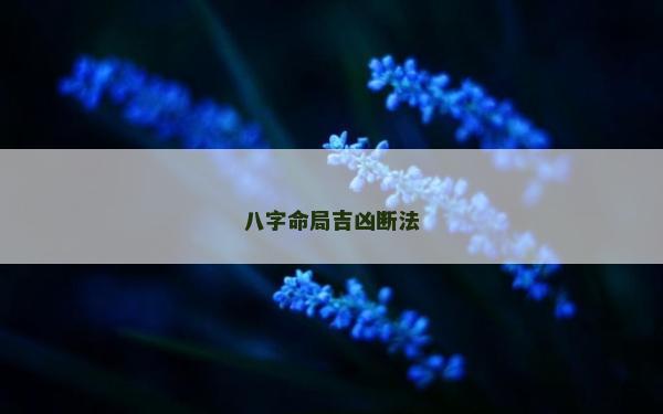 八字命局吉凶断法