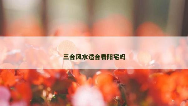 三合风水适合看阳宅吗