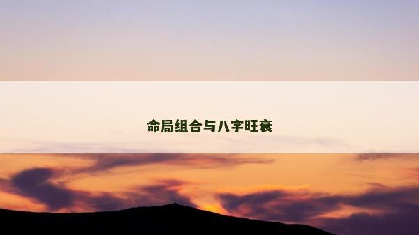 命局组合与八字旺衰