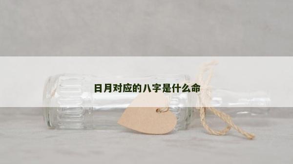 日月对应的八字是什么命