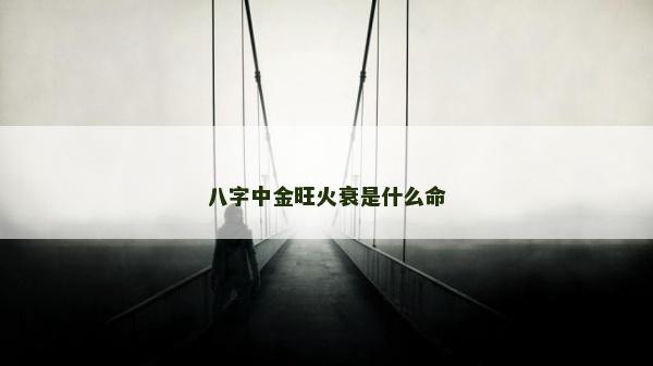 八字中金旺火衰是什么命