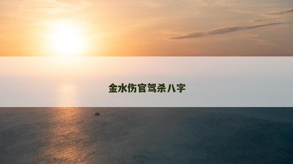 金水伤官驾杀八字