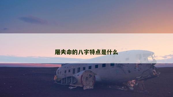 屠夫命的八字特点是什么