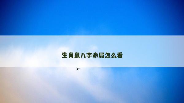生肖鼠八字命局怎么看