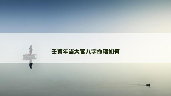 壬寅年当大官八字命理如何
