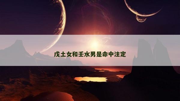 戊土女和壬水男是命中注定