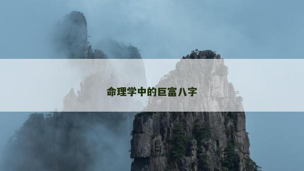 命理学中的巨富八字
