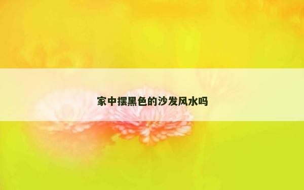 家中摆黑色的沙发风水吗