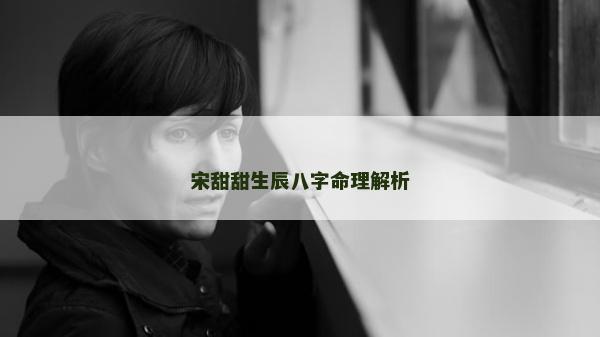 宋甜甜生辰八字命理解析