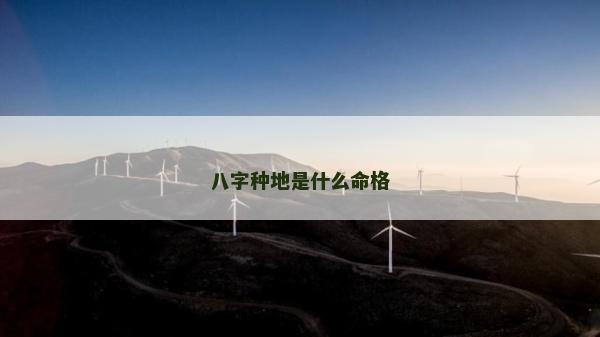 八字种地是什么命格