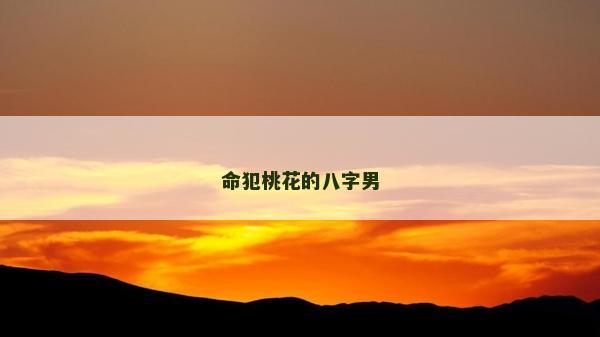 命犯桃花的八字男