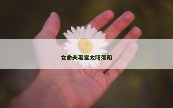女命夫妻宫太阳落陷