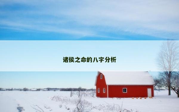 诸侯之命的八字分析