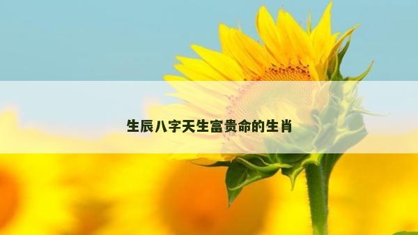 生辰八字天生富贵命的生肖