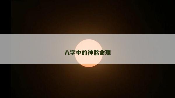 八字中的神煞命理