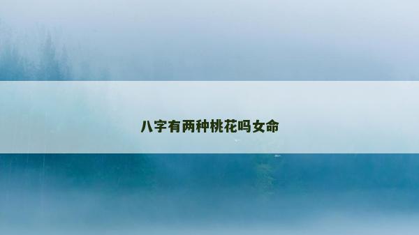 八字有两种桃花吗女命