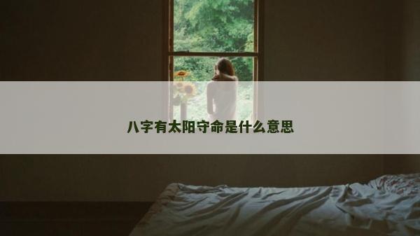 八字有太阳守命是什么意思