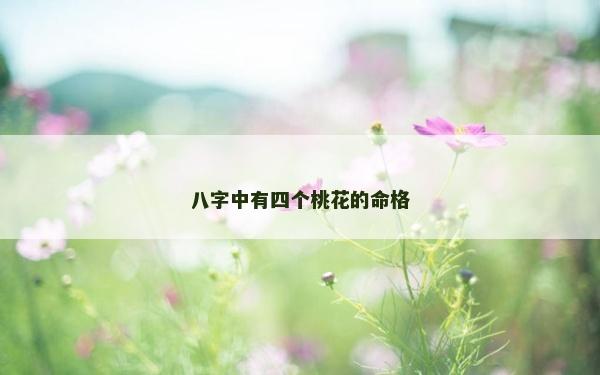 八字中有四个桃花的命格