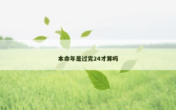 本命年是过完24才算吗