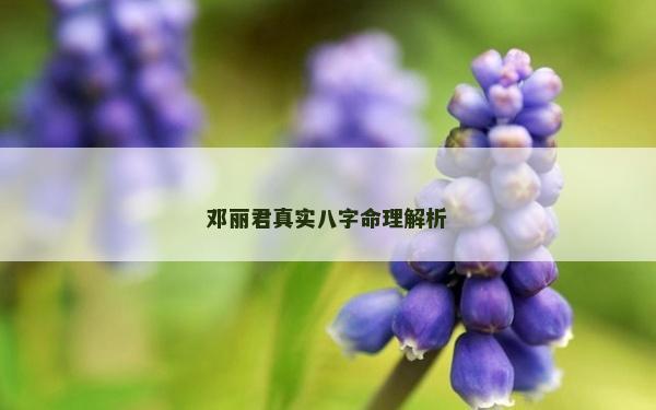 邓丽君真实八字命理解析