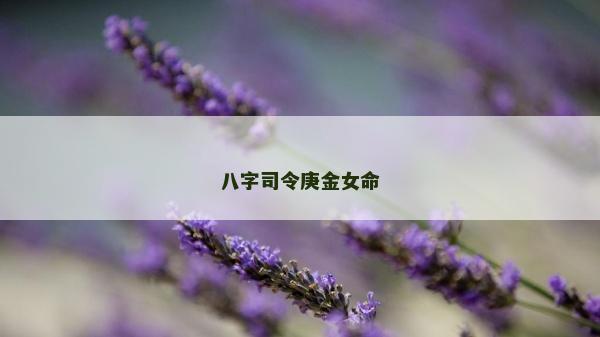 八字司令庚金女命