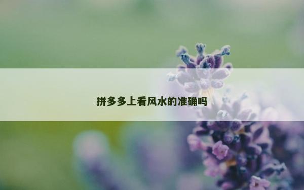 拼多多上看风水的准确吗