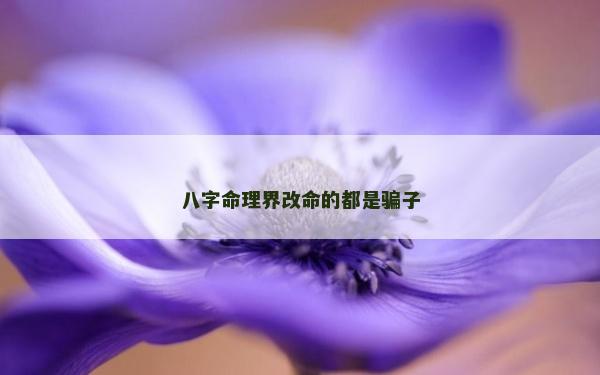 八字命理界改命的都是骗子