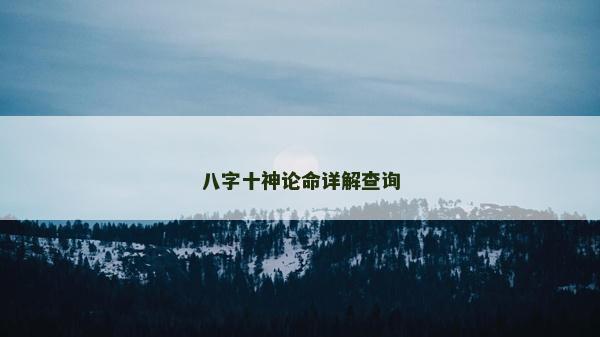 八字十神论命详解查询