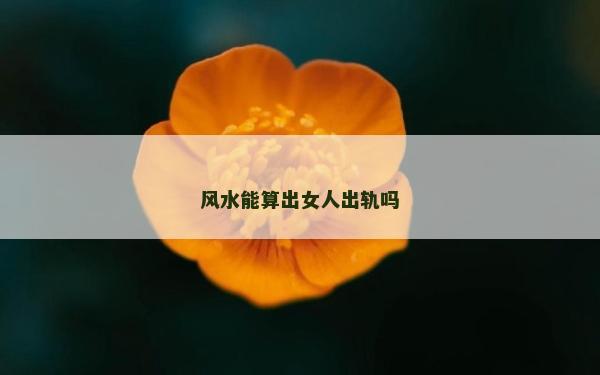 风水能算出女人出轨吗