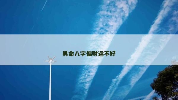 男命八字偏财运不好