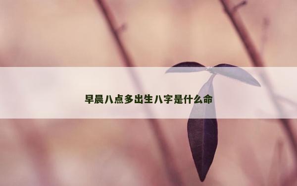 早晨八点多出生八字是什么命