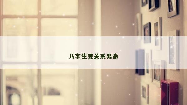 八字生克关系男命