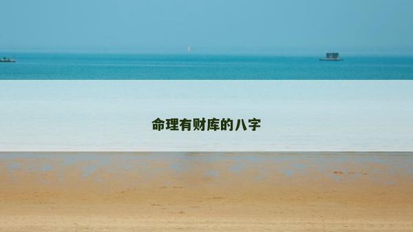 命理有财库的八字