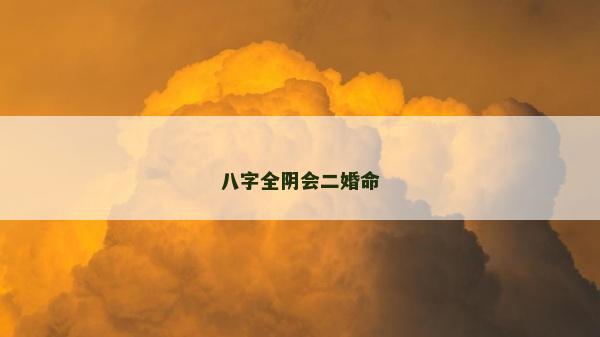 八字全阴会二婚命