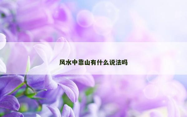 风水中靠山有什么说法吗