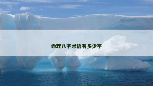 命理八字术语有多少字