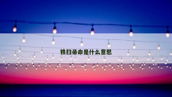 铁扫帚命是什么意思