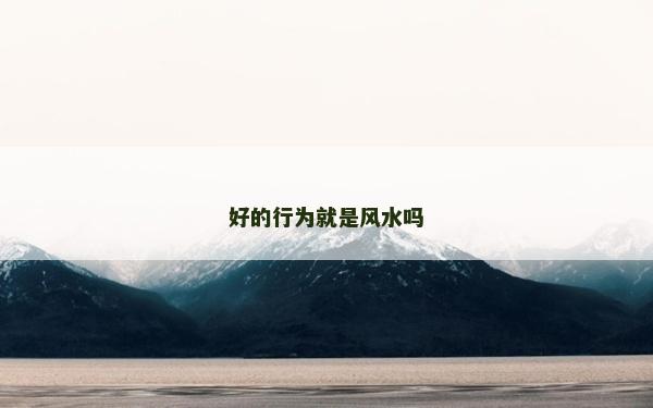 好的行为就是风水吗