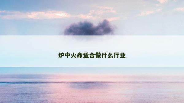 炉中火命适合做什么行业