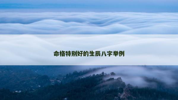命格特别好的生辰八字举例