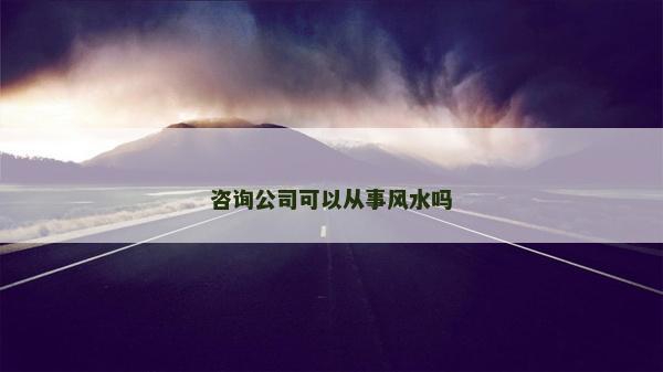 咨询公司可以从事风水吗