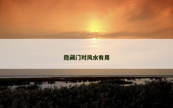 隐藏门对风水有用
