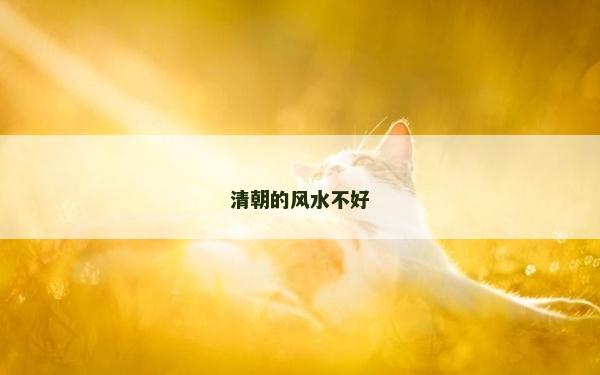 清朝的风水不好