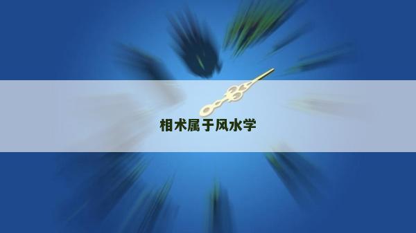 相术属于风水学