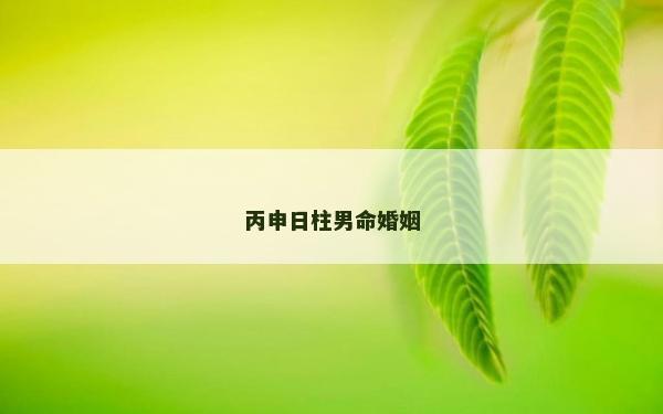 丙申日柱男命婚姻