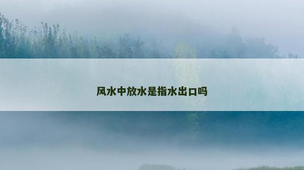 风水中放水是指水出口吗