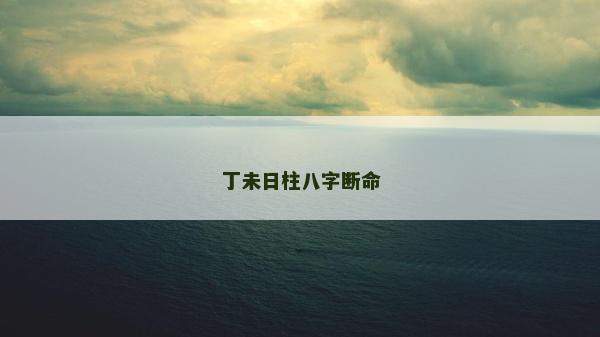 丁未日柱八字断命