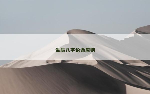 生辰八字论命原则