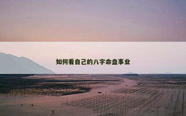 如何看自己的八字命盘事业
