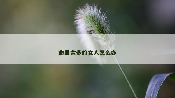 命里金多的女人怎么办